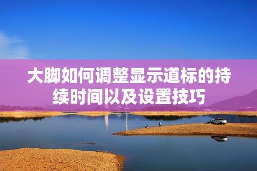 大脚如何调整显示道标的持续时间以及设置技巧