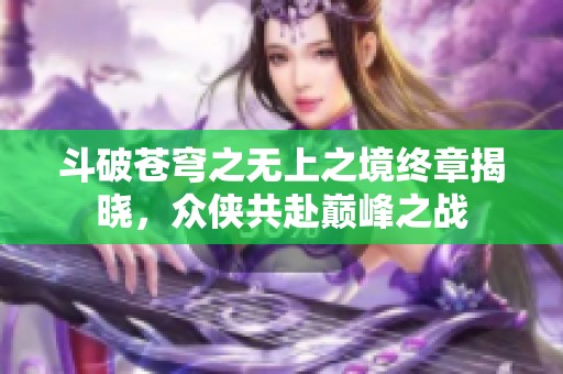 斗破苍穹之无上之境终章揭晓，众侠共赴巅峰之战
