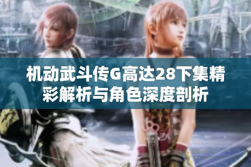 机动武斗传G高达28下集精彩解析与角色深度剖析