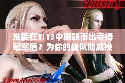 谁能在TI13中脱颖而出夺得冠军盾？为你的战队助威投票吧！