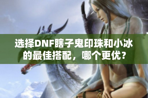 选择DNF瞎子鬼印珠和小冰的最佳搭配，哪个更优？