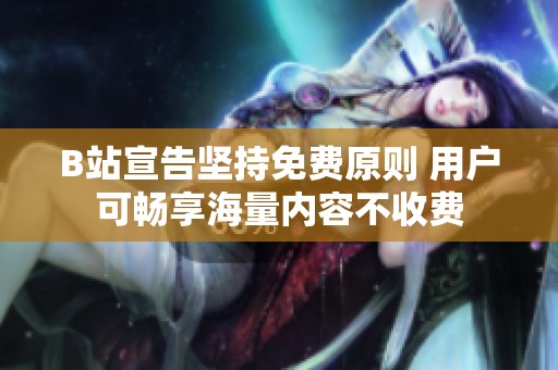 B站宣告坚持免费原则 用户可畅享海量内容不收费