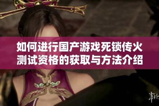 如何进行国产游戏死锁传火测试资格的获取与方法介绍