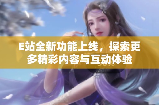 E站全新功能上线，探索更多精彩内容与互动体验