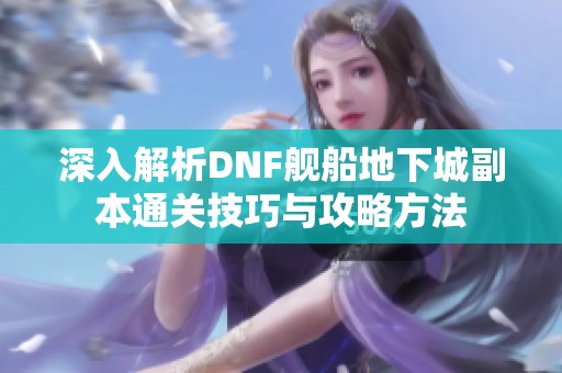 深入解析DNF舰船地下城副本通关技巧与攻略方法