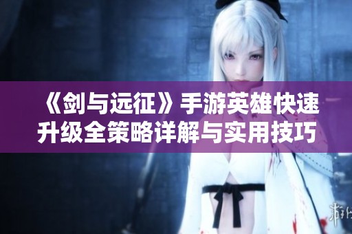 《剑与远征》手游英雄快速升级全策略详解与实用技巧