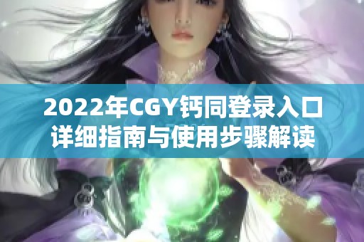 2022年CGY钙同登录入口详细指南与使用步骤解读