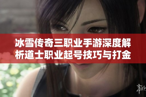 冰雪传奇三职业手游深度解析道士职业起号技巧与打金搬砖攻略