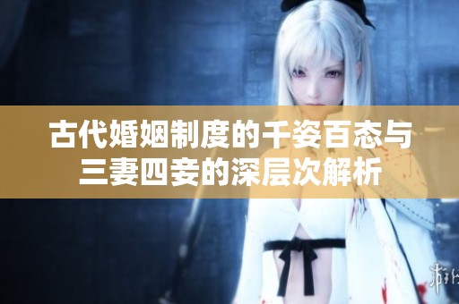 古代婚姻制度的千姿百态与三妻四妾的深层次解析