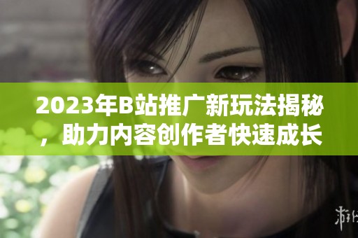 2023年B站推广新玩法揭秘，助力内容创作者快速成长
