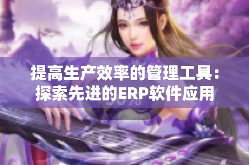 提高生产效率的管理工具：探索先进的ERP软件应用