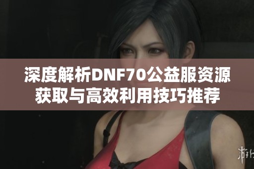 深度解析DNF70公益服资源获取与高效利用技巧推荐