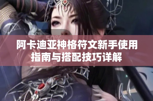 阿卡迪亚神格符文新手使用指南与搭配技巧详解