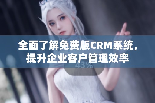 全面了解免费版CRM系统，提升企业客户管理效率
