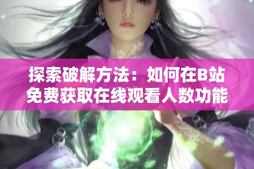探索破解方法：如何在B站免费获取在线观看人数功能