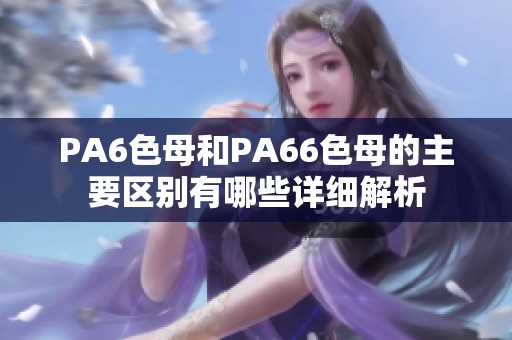 PA6色母和PA66色母的主要区别有哪些详细解析