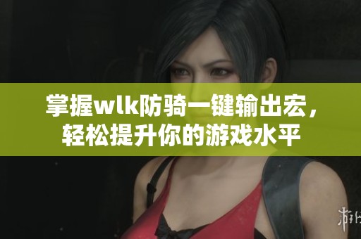 掌握wlk防骑一键输出宏，轻松提升你的游戏水平