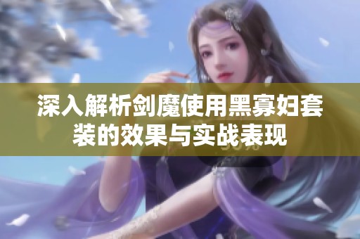 深入解析剑魔使用黑寡妇套装的效果与实战表现