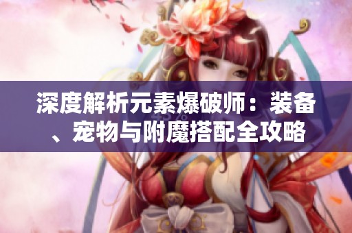 深度解析元素爆破师：装备、宠物与附魔搭配全攻略