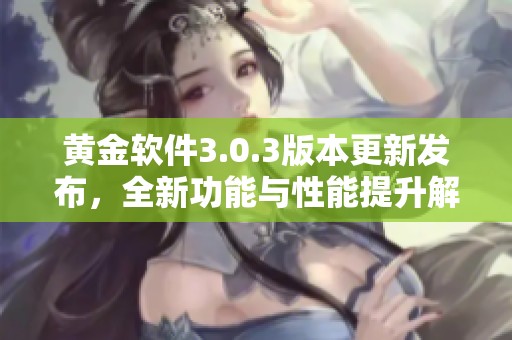 黄金软件3.0.3版本更新发布，全新功能与性能提升解析