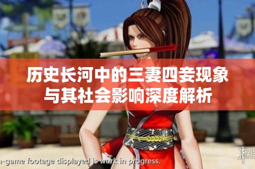 历史长河中的三妻四妾现象与其社会影响深度解析