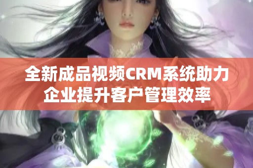 全新成品视频CRM系统助力企业提升客户管理效率