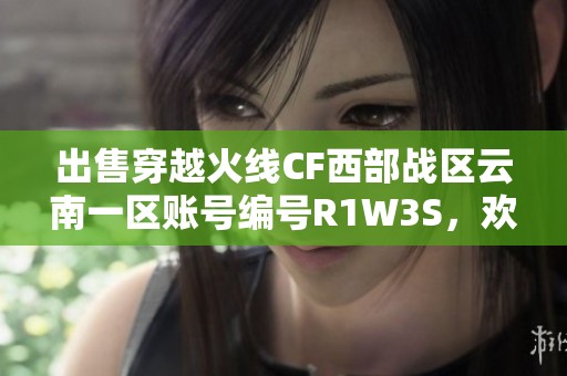 出售穿越火线CF西部战区云南一区账号编号R1W3S，欢迎咨询！