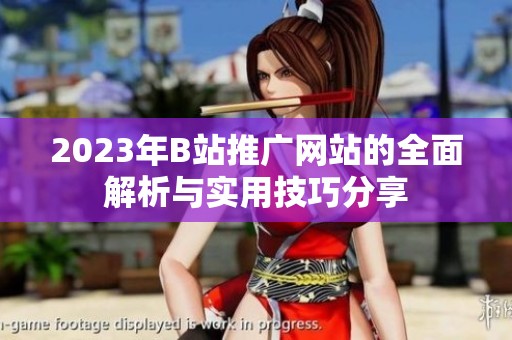 2023年B站推广网站的全面解析与实用技巧分享