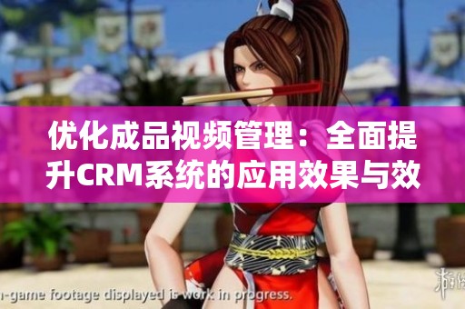优化成品视频管理：全面提升CRM系统的应用效果与效率