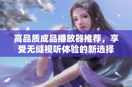 高品质成品播放器推荐，享受无缝视听体验的新选择