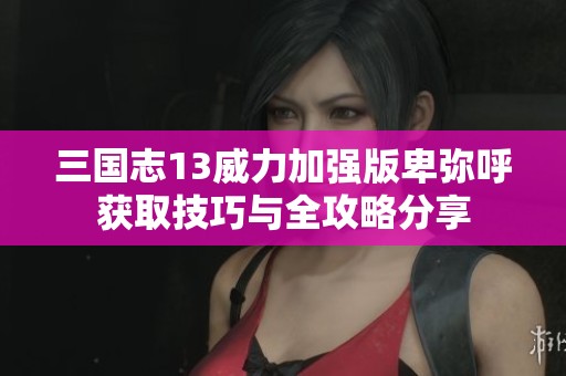 三国志13威力加强版卑弥呼获取技巧与全攻略分享