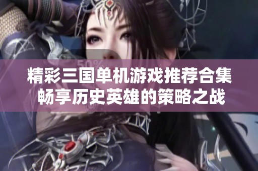 精彩三国单机游戏推荐合集 畅享历史英雄的策略之战