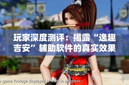 玩家深度测评：揭露“逸趣吉安”辅助软件的真实效果与隐患