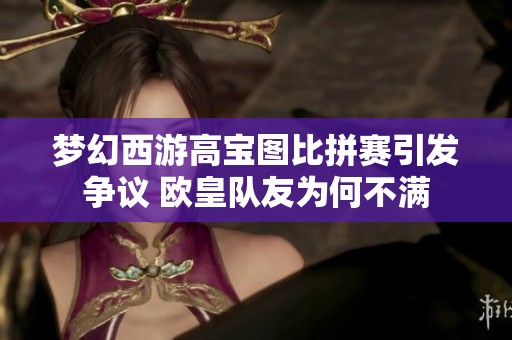 梦幻西游高宝图比拼赛引发争议 欧皇队友为何不满