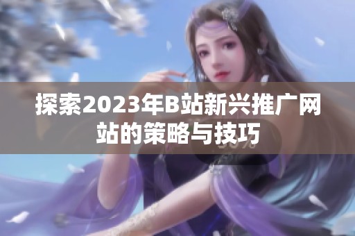 探索2023年B站新兴推广网站的策略与技巧