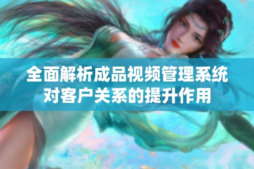 全面解析成品视频管理系统对客户关系的提升作用