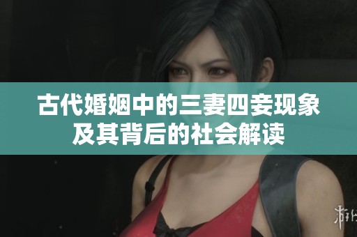 古代婚姻中的三妻四妾现象及其背后的社会解读